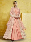 Peach Colour Latest Fancy Designer Festive Wear Georgette With Heavy Work Stylish Readymade Gown Collection 2094